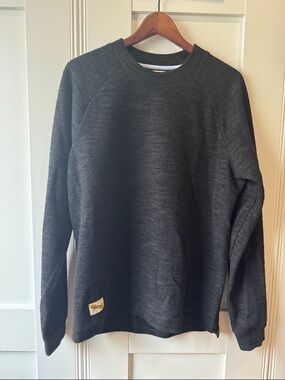 Men's Tracksmith Dark Gray Black Crewneck Sweater